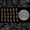 Raw Brass Mini Key Charms Itty Bitty Teeny Weeny Brass Keys - Set of Twelve - B-C129